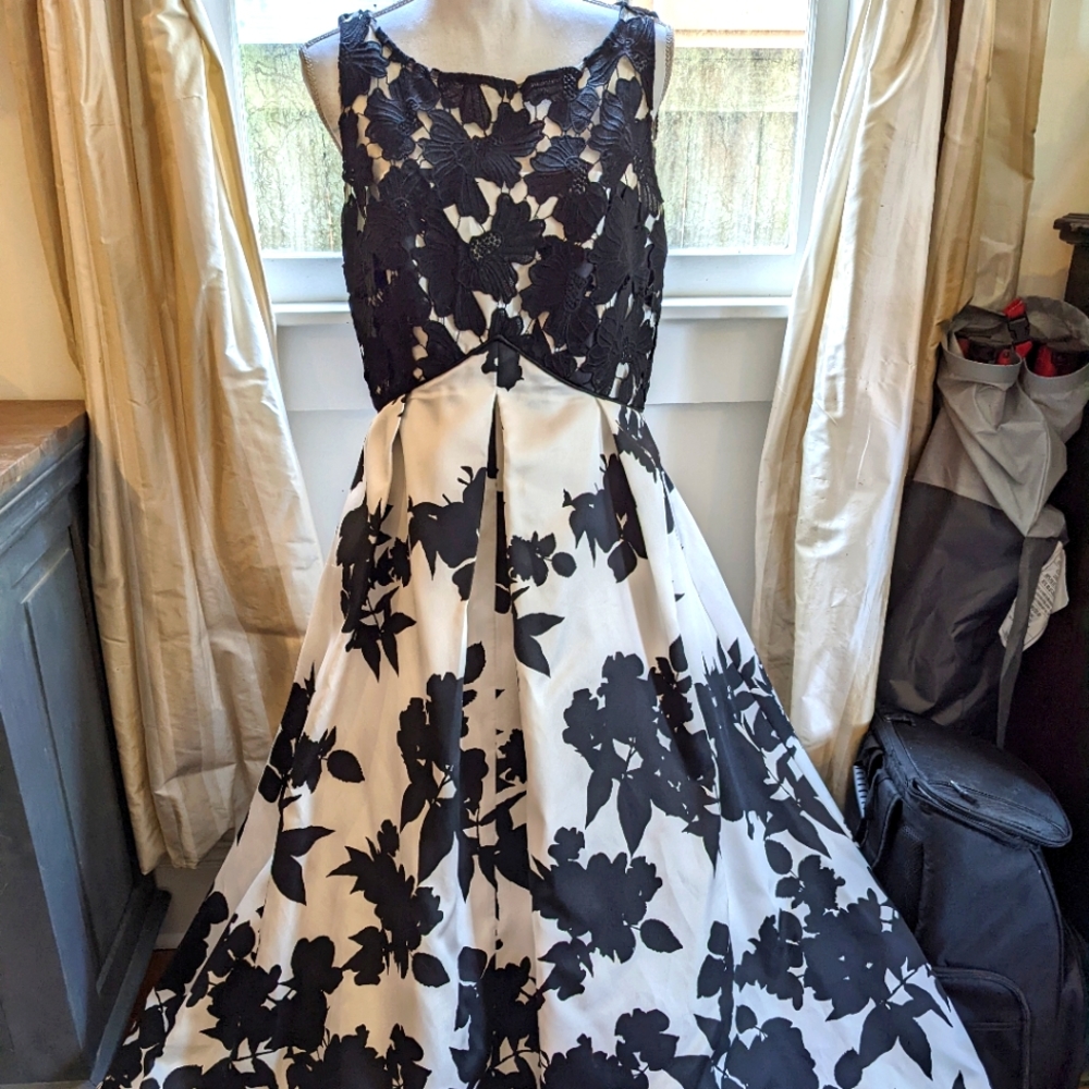 Carmen Marc Valvo Black and White Formal Gowns Sz 12